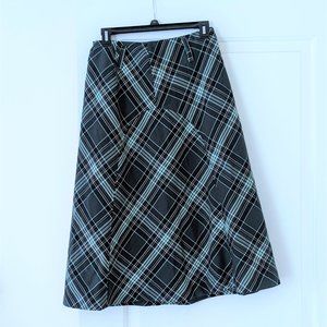 Plaid 1940s style green skirt - size 4